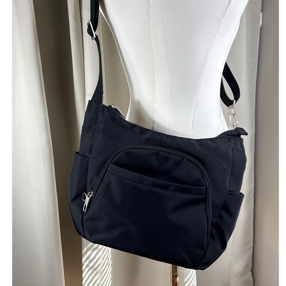 Travelon Handbags - Travelon Anti-Theft Classic Messenger Bag Black Nylon Crossbody Travel Purse